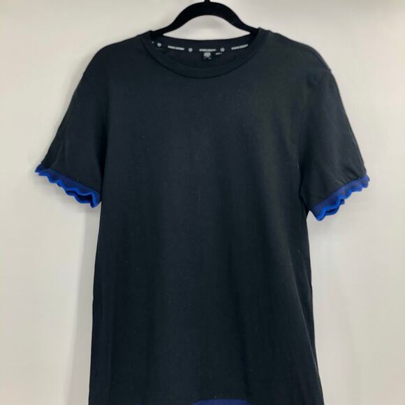 Opening Ceremony Scalloped Hem Logo-Tape Cotton Black T-Shirt Dress Size M - Picture 3 of 6